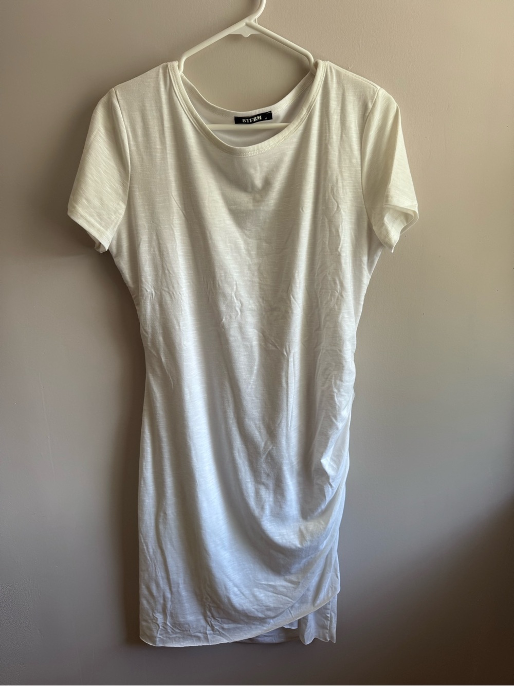 White Crewneck Short Sleeve Tee Dress